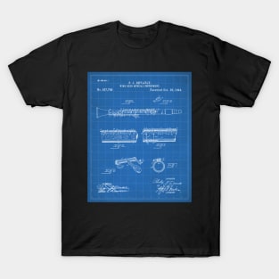 Clarinet Patent - Musician Classical Music Art - Blueprint T-Shirt